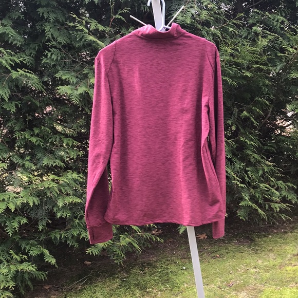 Jockey Sports Long Sleeve Brushed Back Tech Jersey, Zinfandel, Size Medium - Picture 6 of 14